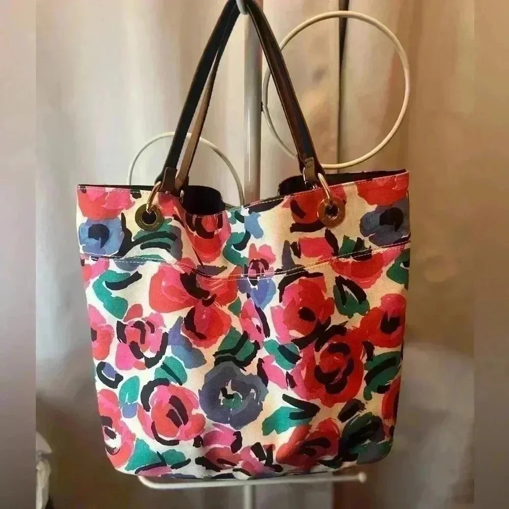 Tommy Hilfiger Canvas Floral Tote - Picture 2 of 11